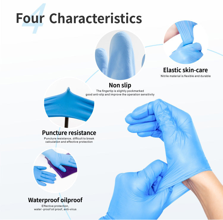 Nitrile Disposable Gloves – Blue (100pcs) | Powder-Free Medical Grade