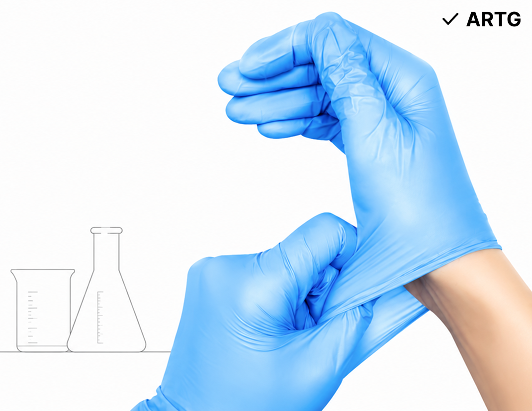 Certified Blue Nitrile Disposable Gloves