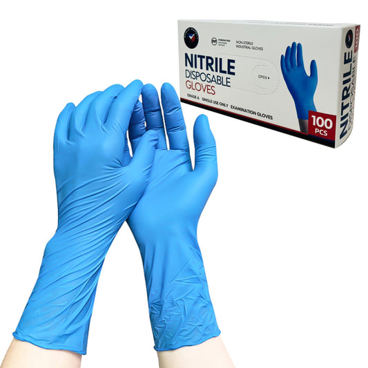 Nitrile Disposable Gloves – Blue (100pcs) | Powder-Free Medical Grade
