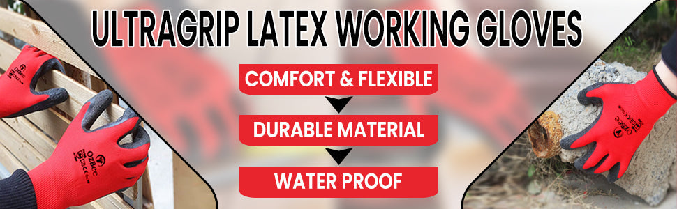Ultra Grip Latex Working Gloves